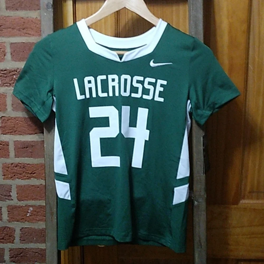 Girls Nike Dri-Fit Green Lacrosse Jersey NWT